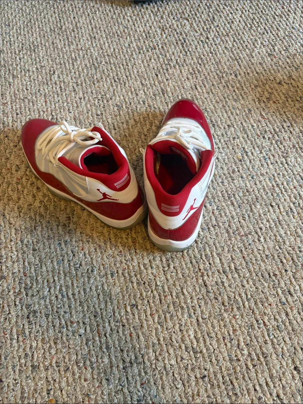 Jordan Kids White and Red Low-Top Basketball Sneakers